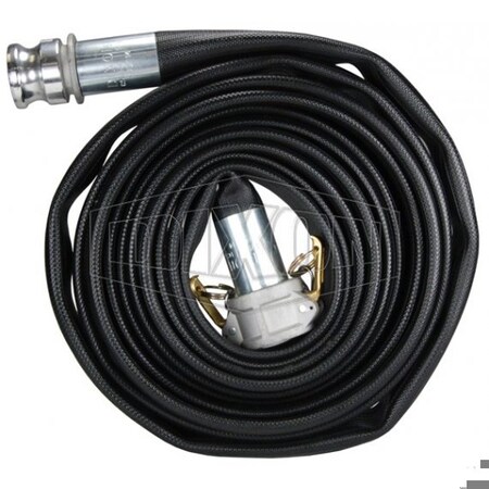Dixon Washdown Hose, 2 in, Female x Male, 50 ft L, 200 psi, Nitrile Rubber, Domestic WDH20BK50GAX